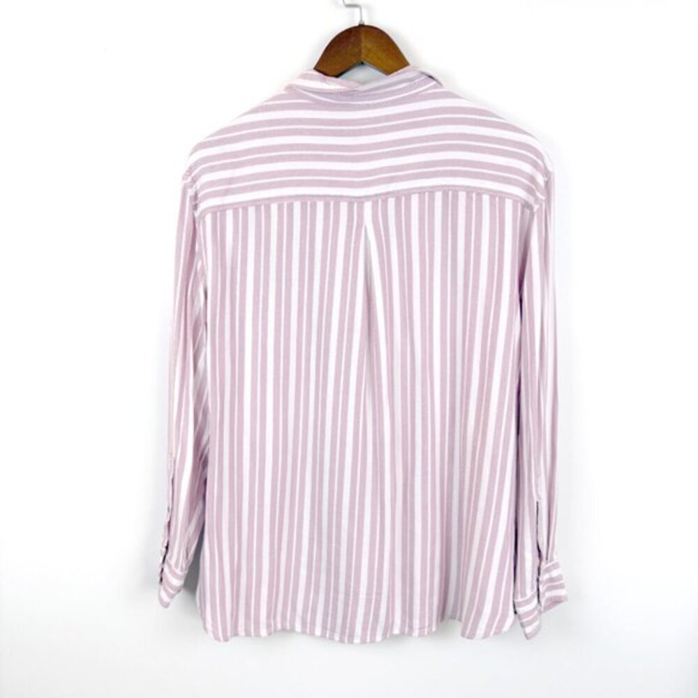 Jachs Girlfriend Womens‎ White Pink Striped Button Down Shirt Size XL - Picture 6 of 8